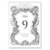 Elegante  Bloemen Toile Lijst bruiloft Kaart (Achterkant)