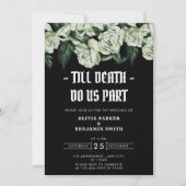 Elegante bloemen tot de dood ons deel bruiloft kaart (Voorkant)