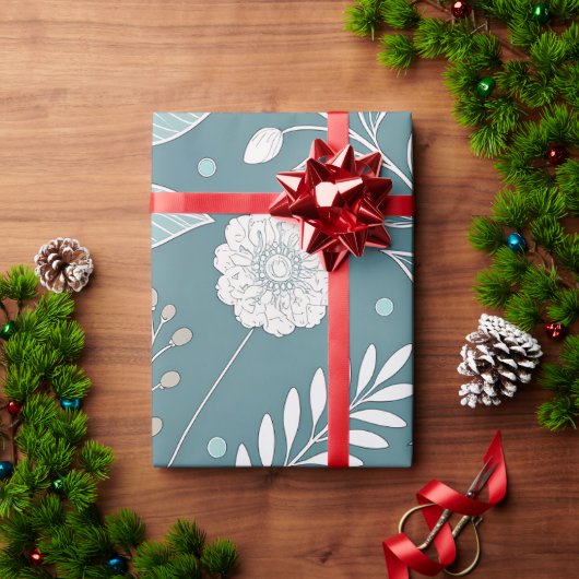 Elegante Bloemen Transparant Abstract Cadeau Cadeaupapier (Feestdagen Geschenken)