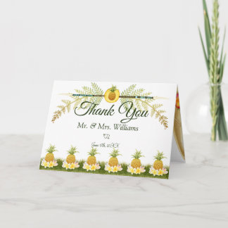 Elegante Bloemen Tropische Zomer Huwelijk Dank u Bedankkaart