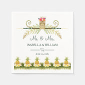 Elegante Bloemen Tropische Zomer Huwelijk Servet (Voorkant)