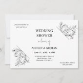 Elegante Bloemen "Trouwdouche" Kaart (Voorkant)