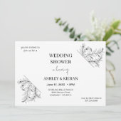 Elegante Bloemen "Trouwdouche" Kaart (Staand voorkant)