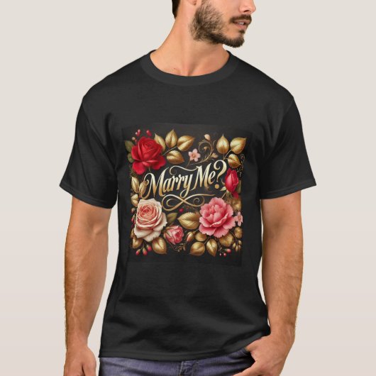 Elegante Bloemen Trouwen Mij Mannen Tshirt (Voorkant)
