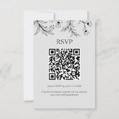 Elegante Bloemen Trouwen QR code RSVP Kaartje (Voorkant)