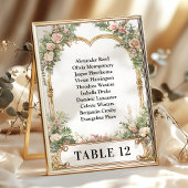 Elegante Bloemen Trouwen Zitting Grafiek Tafelnumm Kaart