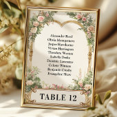 Elegante Bloemen Trouwen Zitting Grafiek Tafelnumm Kaart