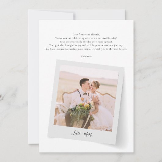 Elegante Bloemen Trouwfoto Custom Bedankkaart (Achterkant)