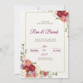 Elegante bloemen trouwkaart  kaart (Voorkant)