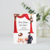 Elegante bloemen trouwkaart – Romantisch Briefkaart (Staand voorkant)