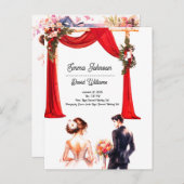 Elegante bloemen trouwkaart – Romantisch Briefkaart (Voorkant / Achterkant)