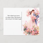 Elegante bloemen trouwkaart – Romantisch Briefkaart (Achterkant)