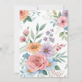 Elegante Bloemen Trouwkaart Sjabloon Kaart (Achterkant)