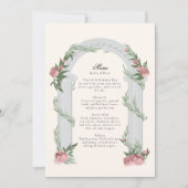 Elegante Bloemen Trouwkolom Tuin Trouwmenu Kaart (Voorkant)