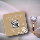 Elegante Bloemen Trouwwebsite QR code Foto RSVP Informatiekaartje