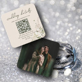Elegante Bloemen Trouwwebsite QR code Foto RSVP Informatiekaartje