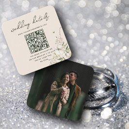 Elegante Bloemen Trouwwebsite QR code Foto RSVP Informatiekaartje