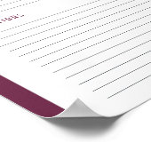 Elegante bloemen uit de keuken van blanco recept poster (Hoek)