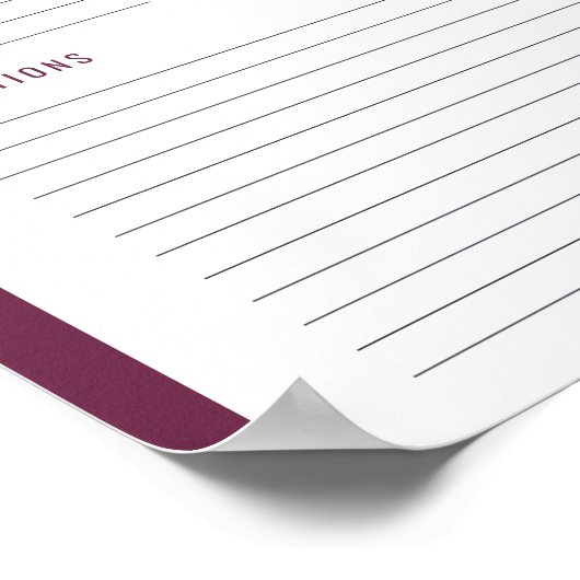 Elegante bloemen uit de keuken van blanco recept poster (Hoek)