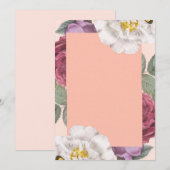 Elegante bloemen uitnodiging (Voorkant / Achterkant)