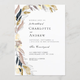 Elegante bloemen uitnodiging