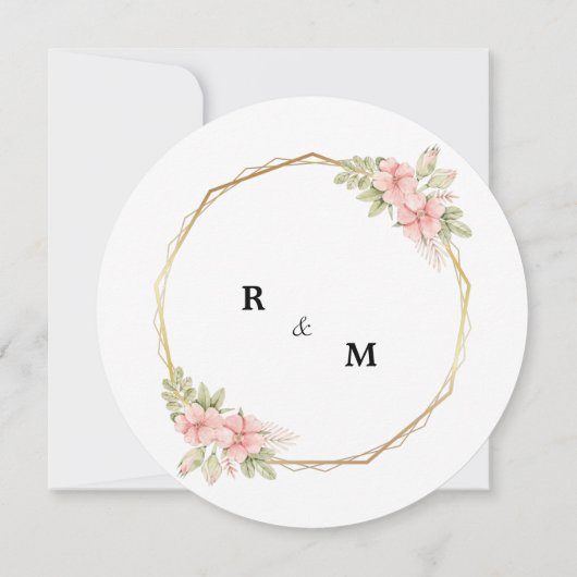 Elegante bloemen uitnodiging (Achterkant)