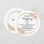 Elegante bloemen uitnodiging (Voorkant / Achterkant)