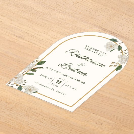 Elegante Bloemen Uitnodiging bruiloft Kaart ontwer (Laagn)