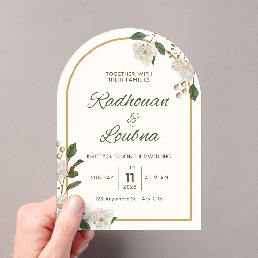 Elegante Bloemen Uitnodiging bruiloft Kaart ontwer (Insitu (Draagbaar))