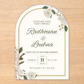 Elegante Bloemen Uitnodiging bruiloft Kaart ontwer (Voorkant)