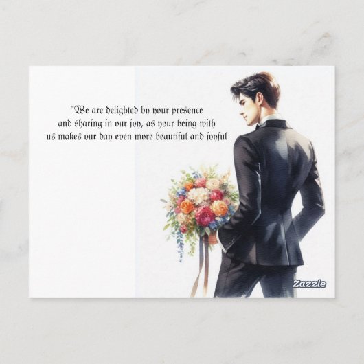 Elegante Bloemen Uitnodiging Kaart - Romantisch (Achterkant)