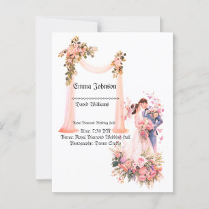 Elegante Bloemen Uitnodiging Kaart - Romantisch