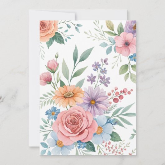 Elegante Bloemen Uitnodiging Sjabloon (Achterkant)