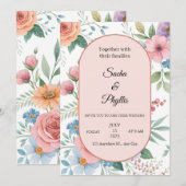 Elegante Bloemen Uitnodiging Sjabloon (Voorkant / Achterkant)