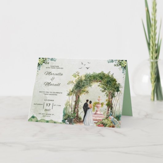 Elegante Bloemen Uitnodiging Sjabloon (Voorkant)