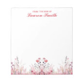 Elegante bloemen van het bureau van minimalist notitieblok (Voorkant)