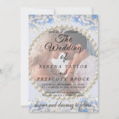 Elegante Bloemen Vellum Overlay Trouw Uitnodiging (Voorkant)