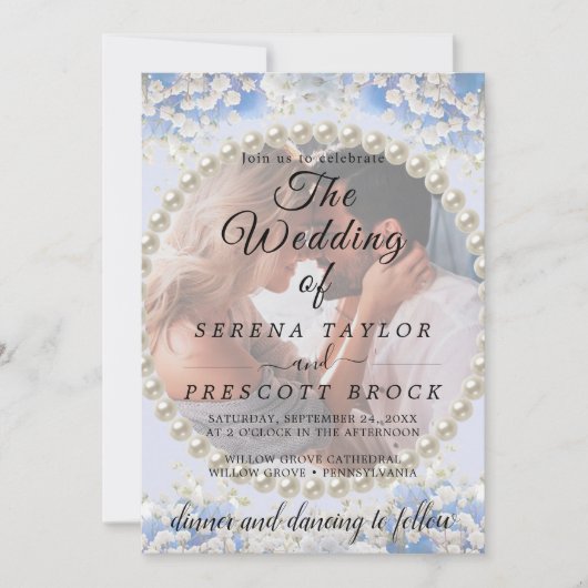 Elegante Bloemen Vellum Overlay Trouw Uitnodiging (Voorkant)