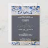 Elegante Bloemen Vellum Overlay Trouw Uitnodiging (Achterkant)