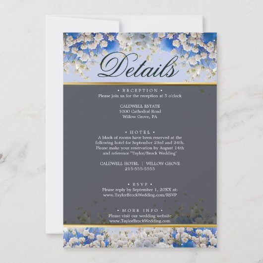 Elegante Bloemen Vellum Overlay Trouw Uitnodiging (Achterkant)