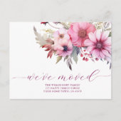 Elegante Bloemen Verhuisaankondiging Briefkaart (Voorkant)