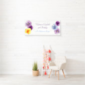 Elegante Bloemen Verjaardagsfeest Spring Wildflowe Spandoek (Insitu)