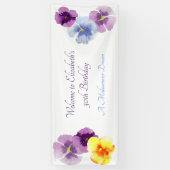 Elegante Bloemen Verjaardagsfeest Spring Wildflowe Spandoek (Verticaal)