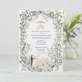 Elegante Bloemen Victoriaans filigraan Kaart (Staand voorkant)