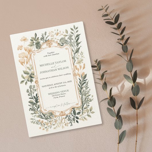 Elegante  Bloemen Victoriaans filigraan Kaart