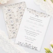 Elegante Bloemen Victoriaans Folie Uitnodiging