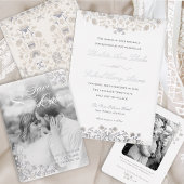 Elegante Bloemen Victoriaans Folie Uitnodiging