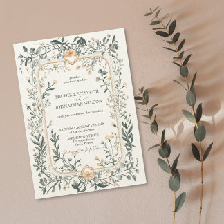 Elegante Bloemen Victoriaans Weiland Kaart