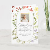 Elegante Bloemen Viering van het Leven Foto's Begr Programma (Voorkant)