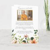 Elegante Bloemen Viering van het Leven Foto's Begr Programma (Achterkant)